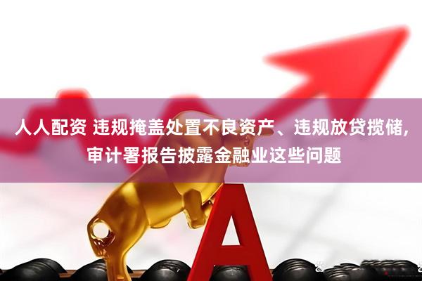 人人配资 违规掩盖处置不良资产、违规放贷揽储, 审计署报告披露金融业这些问题