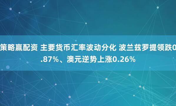 策略赢配资 主要货币汇率波动分化 波兰兹罗提领跌0.87%、澳元逆势上涨0.26%