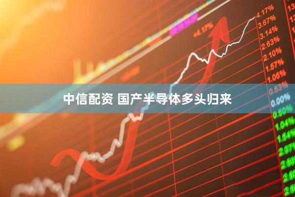 中信配资 国产半导体多头归来